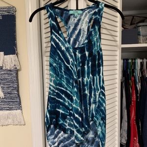 Karlie Tie Dyed Blue and White Tank Size M